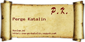 Perge Katalin névjegykártya